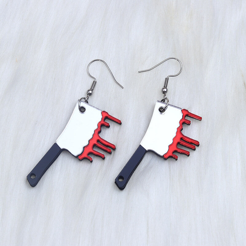 Halloween Red Print Acrylic Earrings