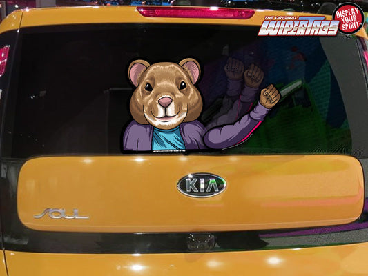 Hamster Waving WiperTags