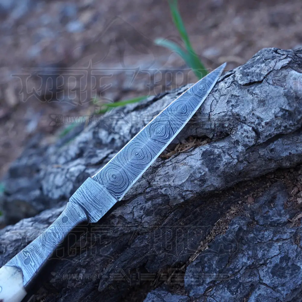 HANDMADE DAMASCUS DAGGER KNIFE - 8.5" FULL TANG  Damascus Steel KNIFE - Stag Antler Handle