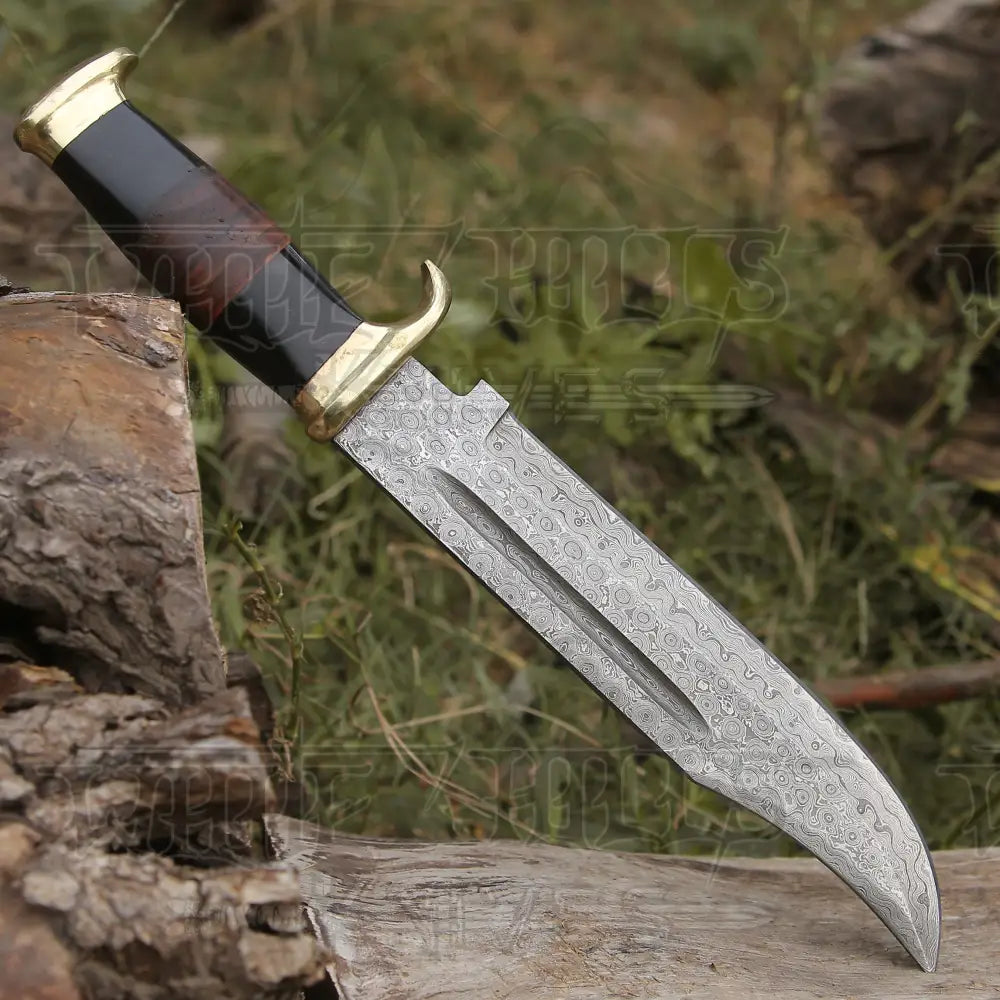 HANDMADE FORGED DAMASCUS Steel Bowie Hunting Knife EDC - 15” Survival WH 4408-RA