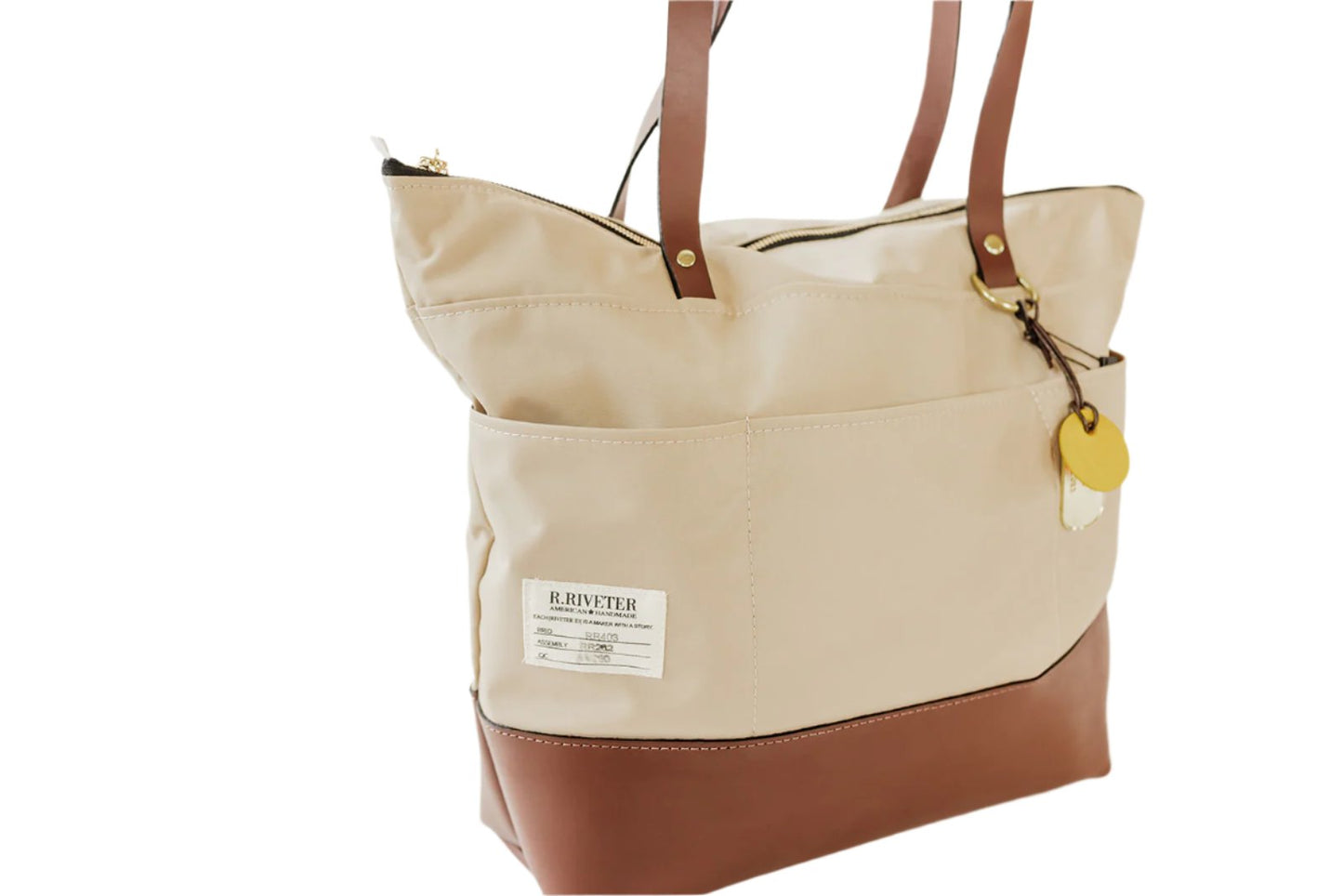 Harriet | Khaki Nylon + Brown Leather