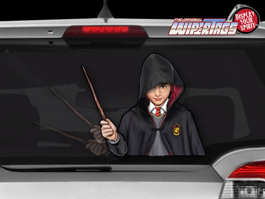Boy Wizard Waving Wand WiperTag