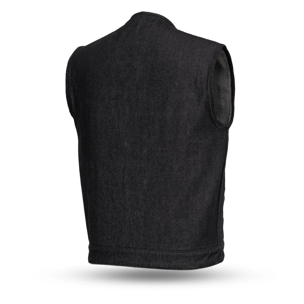 Haywood Men's Motorcycle Denim Vest - Black