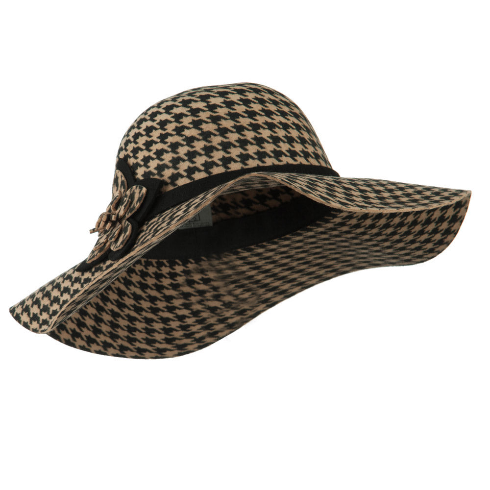 Houndstooth Wool Felt Hat