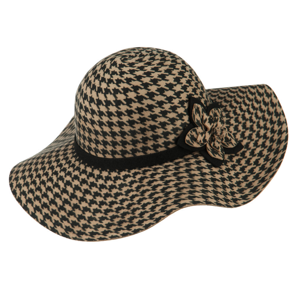 Houndstooth Wool Felt Hat
