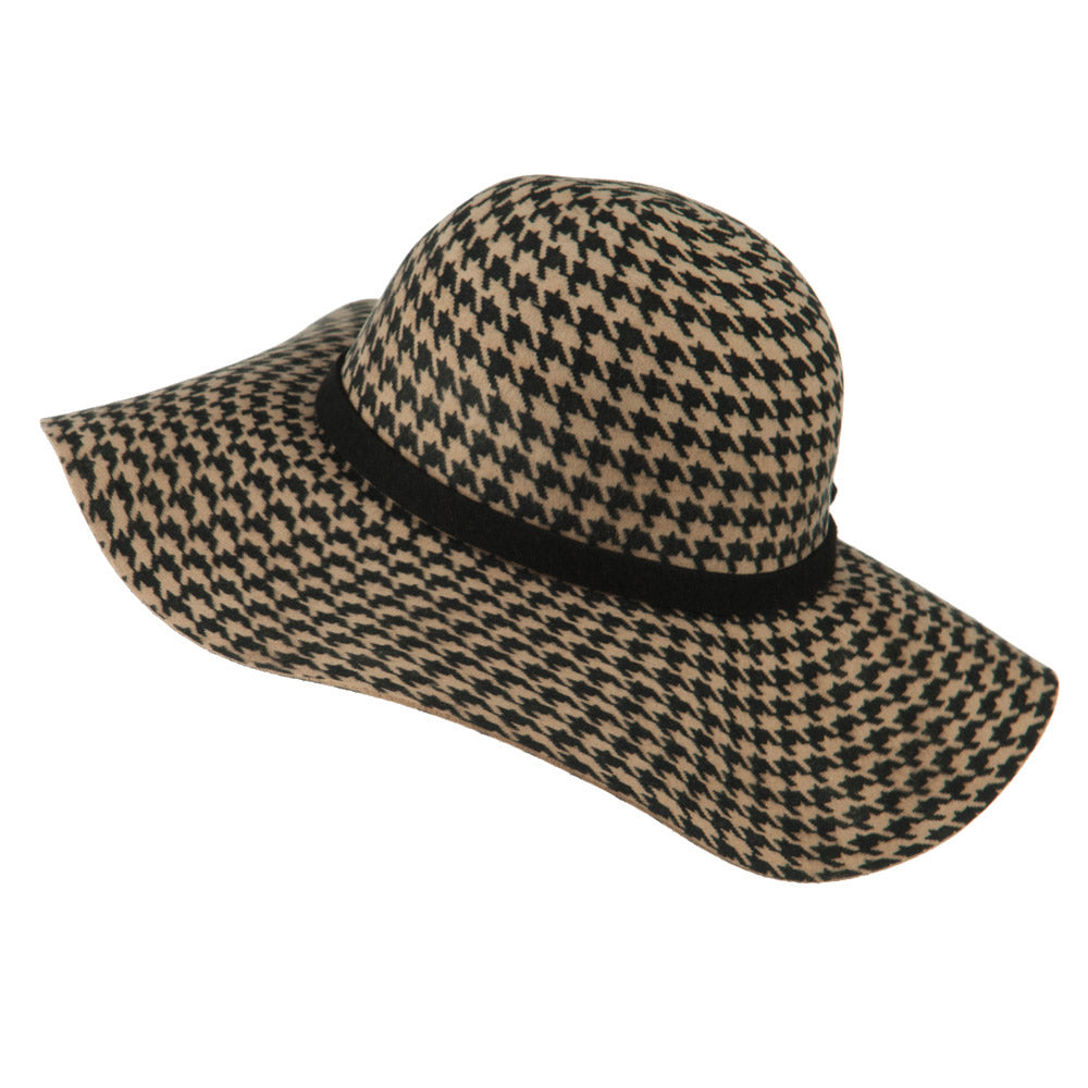 Houndstooth Wool Felt Hat