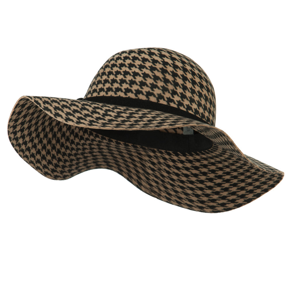 Houndstooth Wool Felt Hat