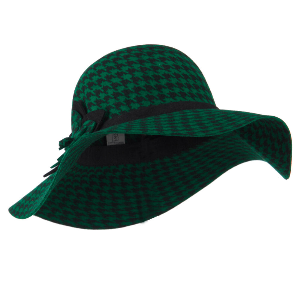 Houndstooth Wool Felt Hat