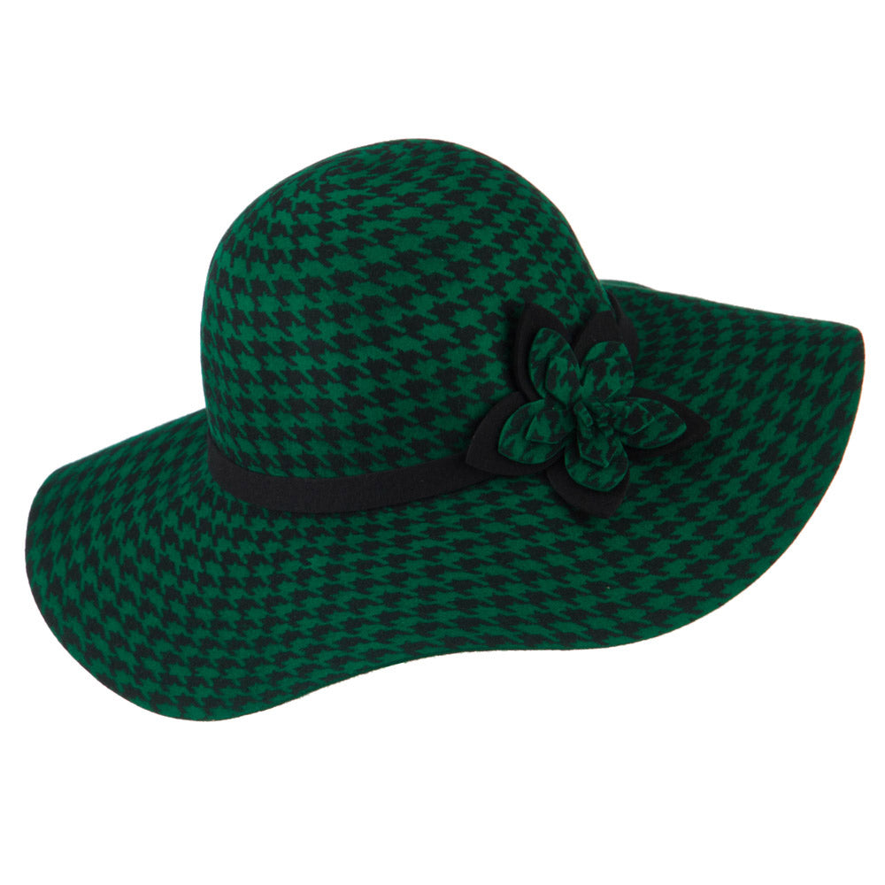 Houndstooth Wool Felt Hat