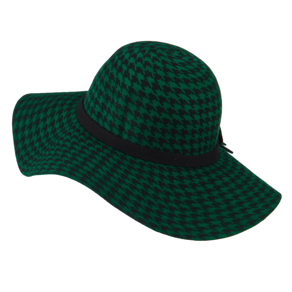 Houndstooth Wool Felt Hat