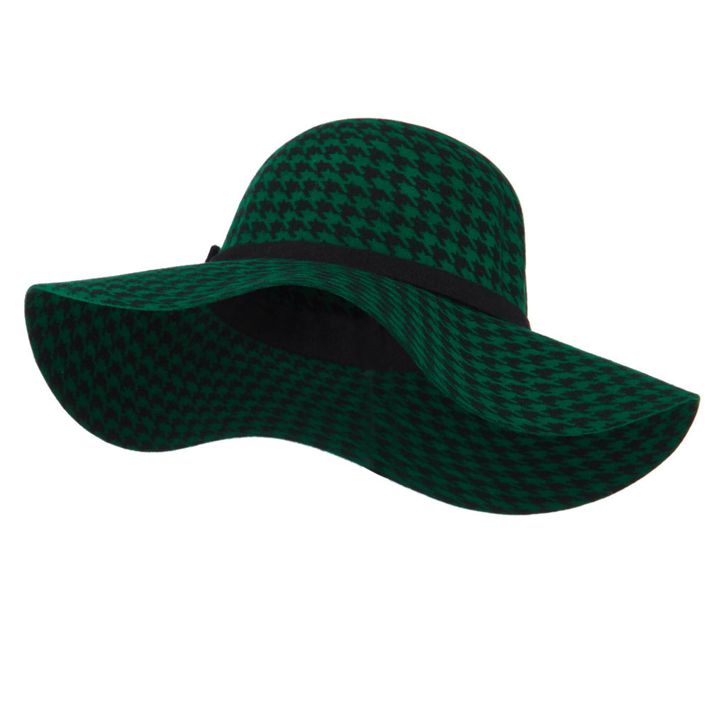 Houndstooth Wool Felt Hat