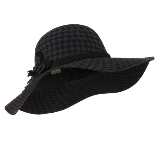 Houndstooth Wool Felt Hat