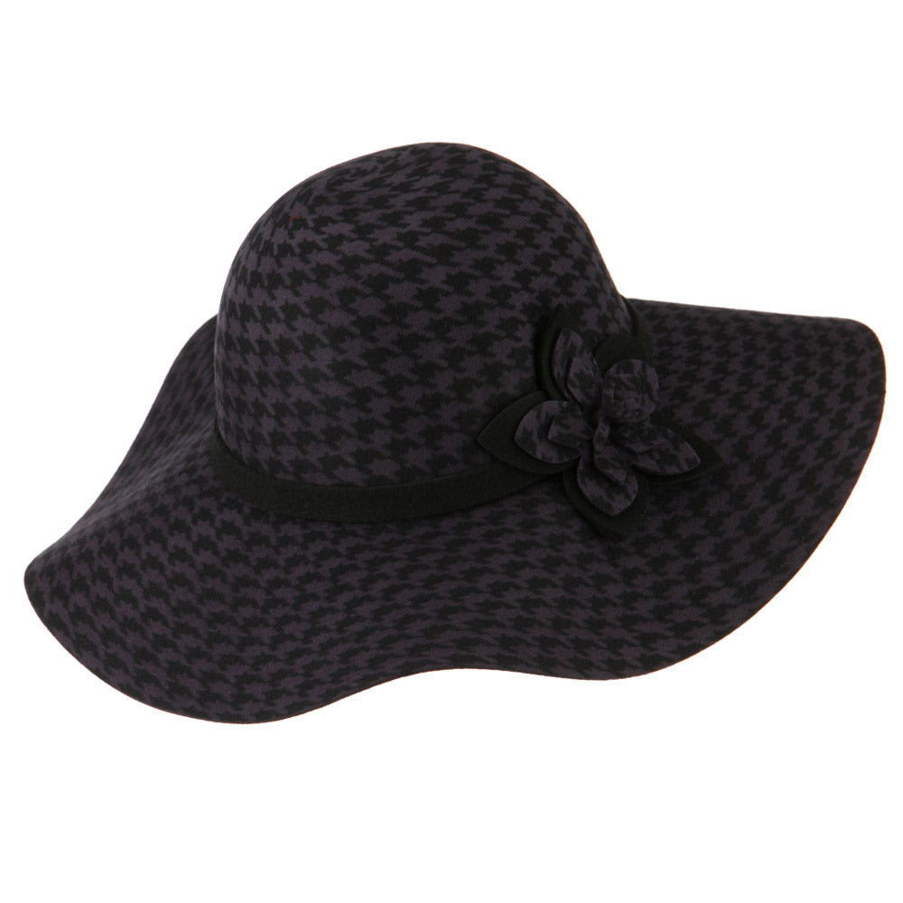 Houndstooth Wool Felt Hat