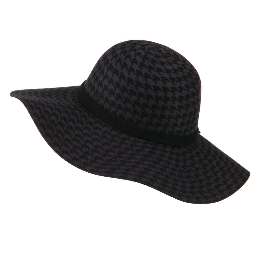 Houndstooth Wool Felt Hat