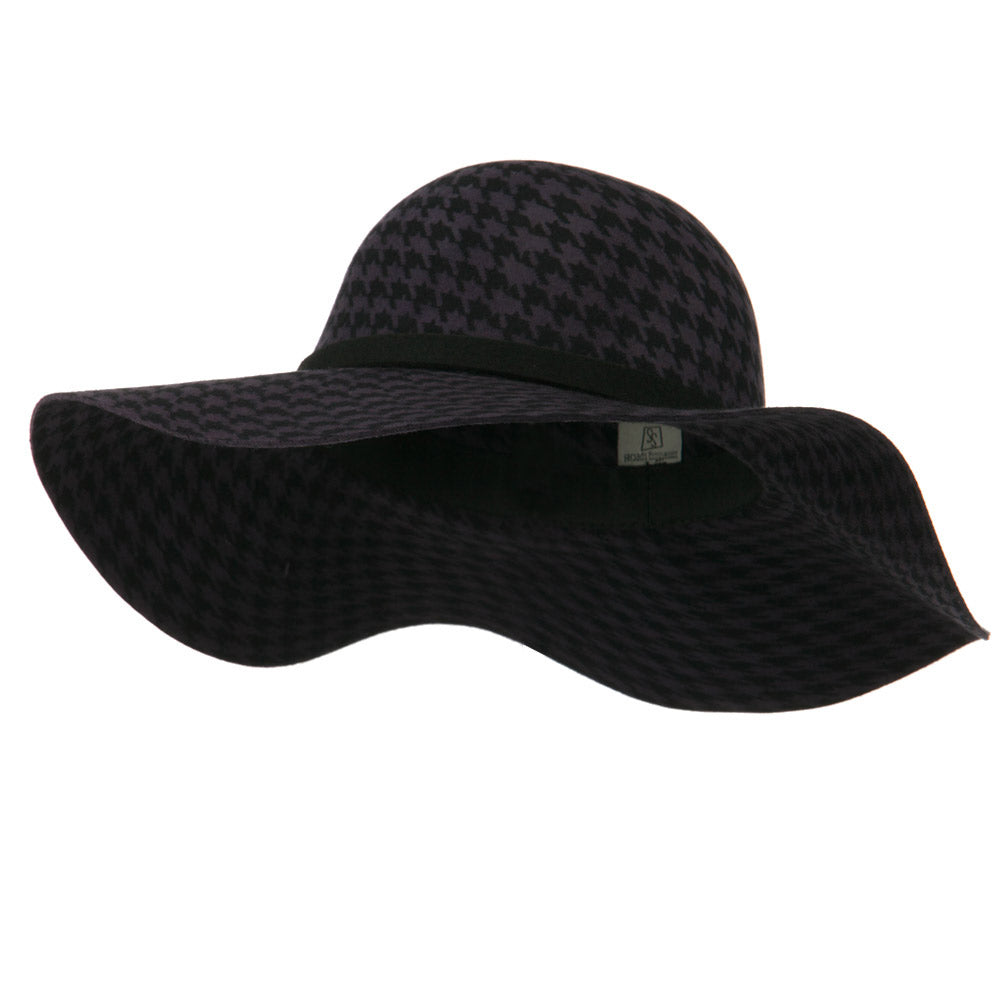 Houndstooth Wool Felt Hat