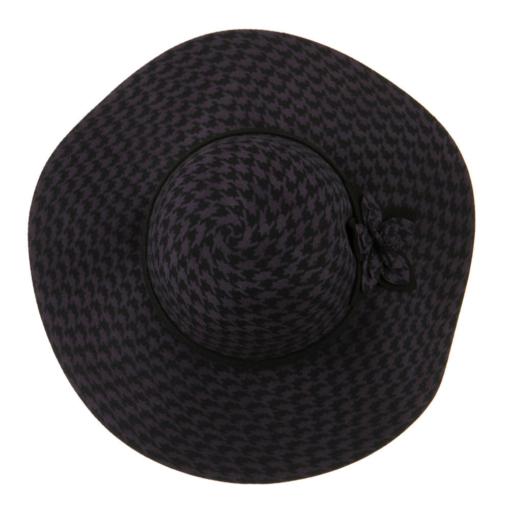 Houndstooth Wool Felt Hat