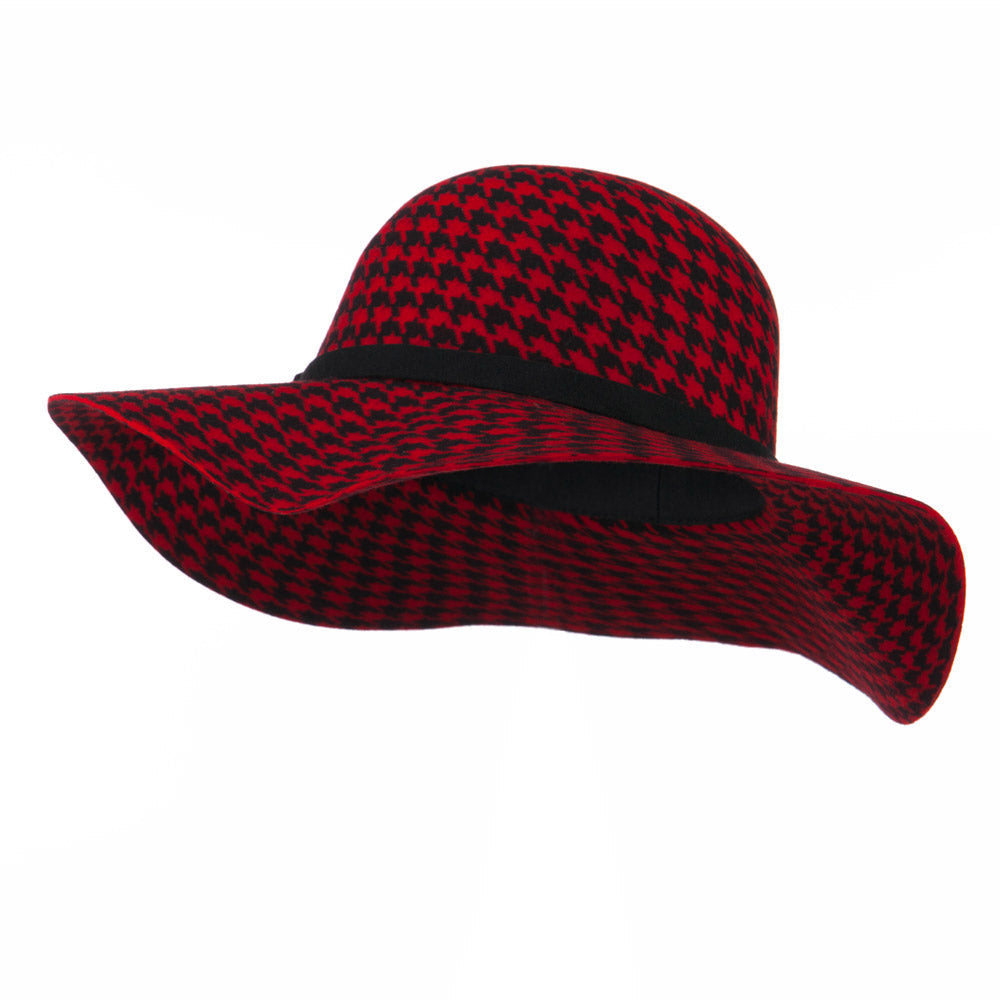 Houndstooth Wool Felt Hat