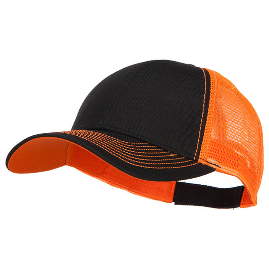 Heavy Cotton Twill Trucker with Neon Mesh Cap