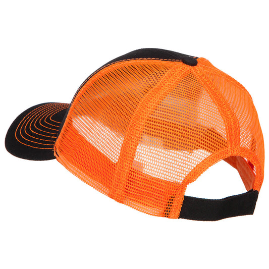 Heavy Cotton Twill Trucker with Neon Mesh Cap