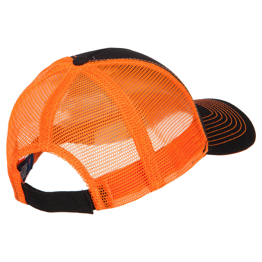 Heavy Cotton Twill Trucker with Neon Mesh Cap