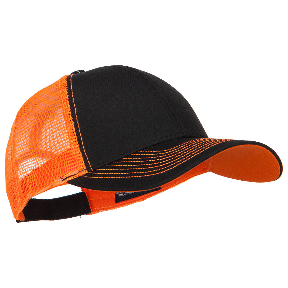Heavy Cotton Twill Trucker with Neon Mesh Cap