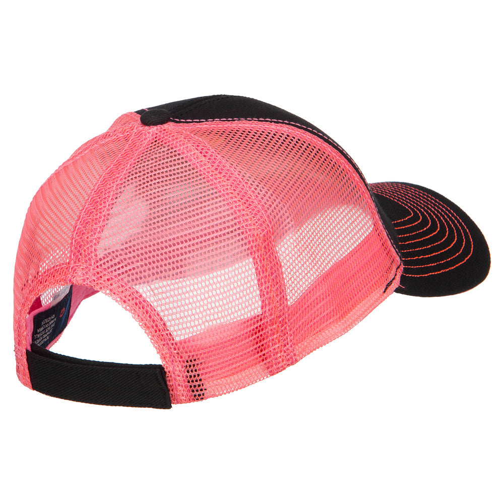Heavy Cotton Twill Trucker with Neon Mesh Cap