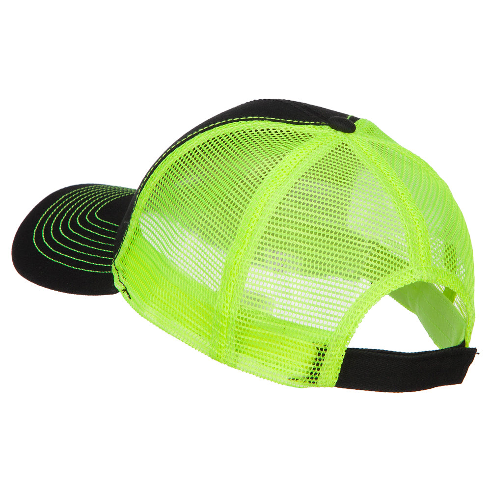 Heavy Cotton Twill Trucker with Neon Mesh Cap
