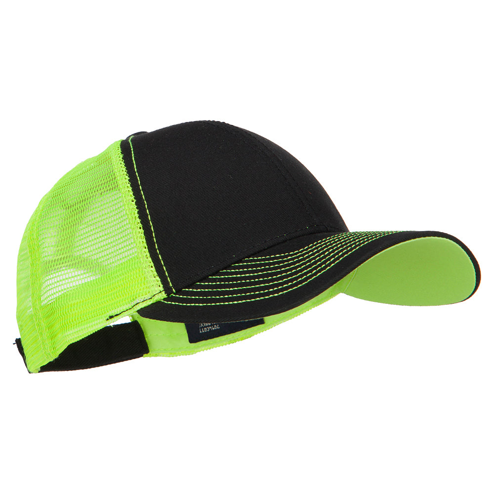 Heavy Cotton Twill Trucker with Neon Mesh Cap