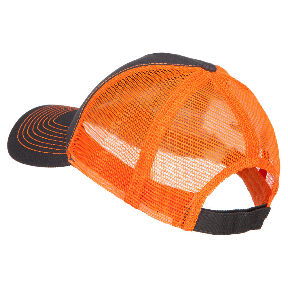 Heavy Cotton Twill Trucker with Neon Mesh Cap
