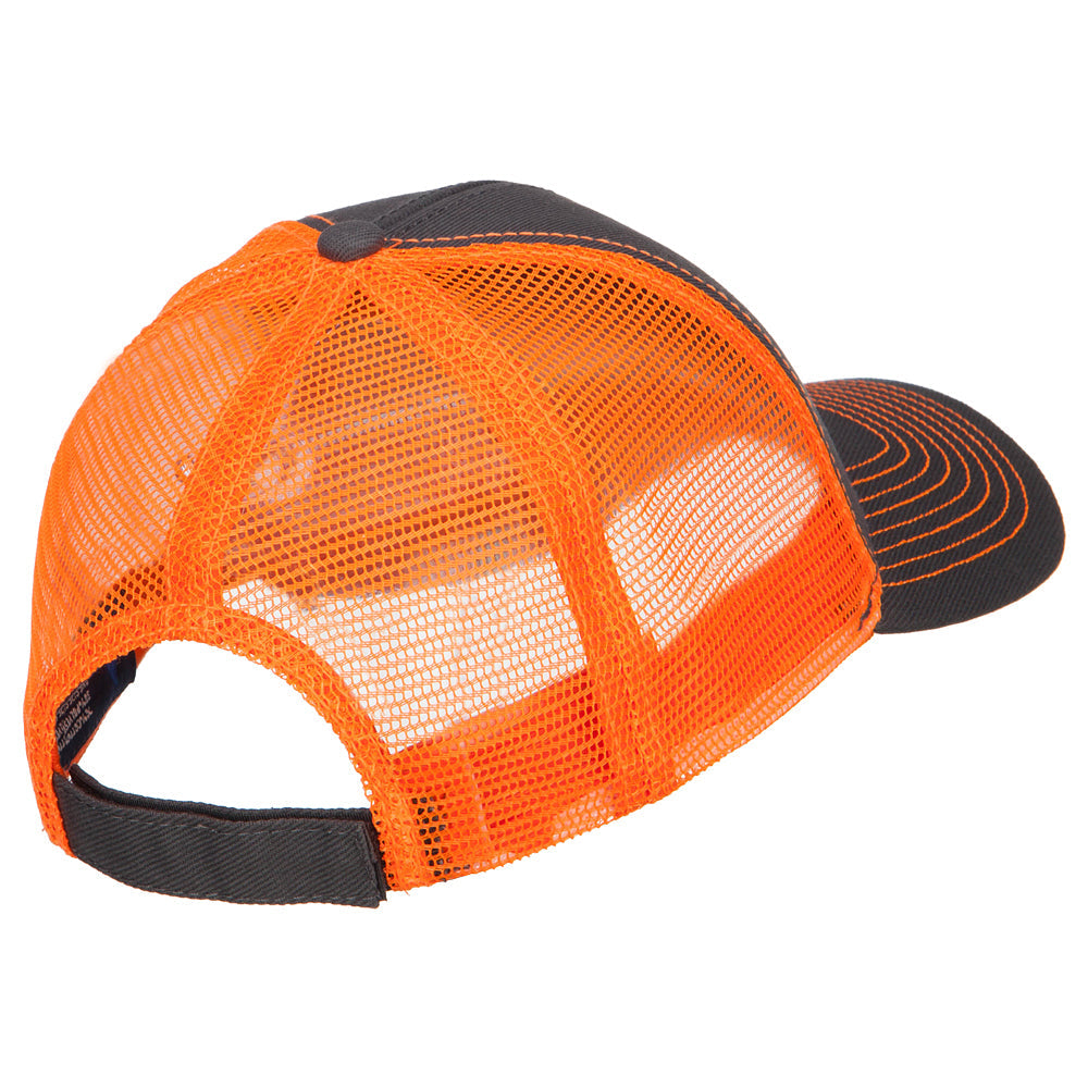 Heavy Cotton Twill Trucker with Neon Mesh Cap