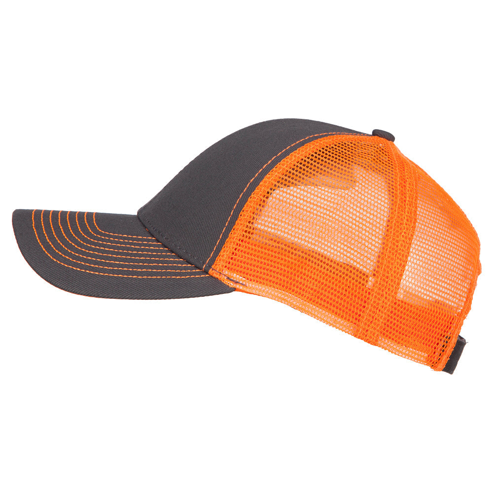 Heavy Cotton Twill Trucker with Neon Mesh Cap
