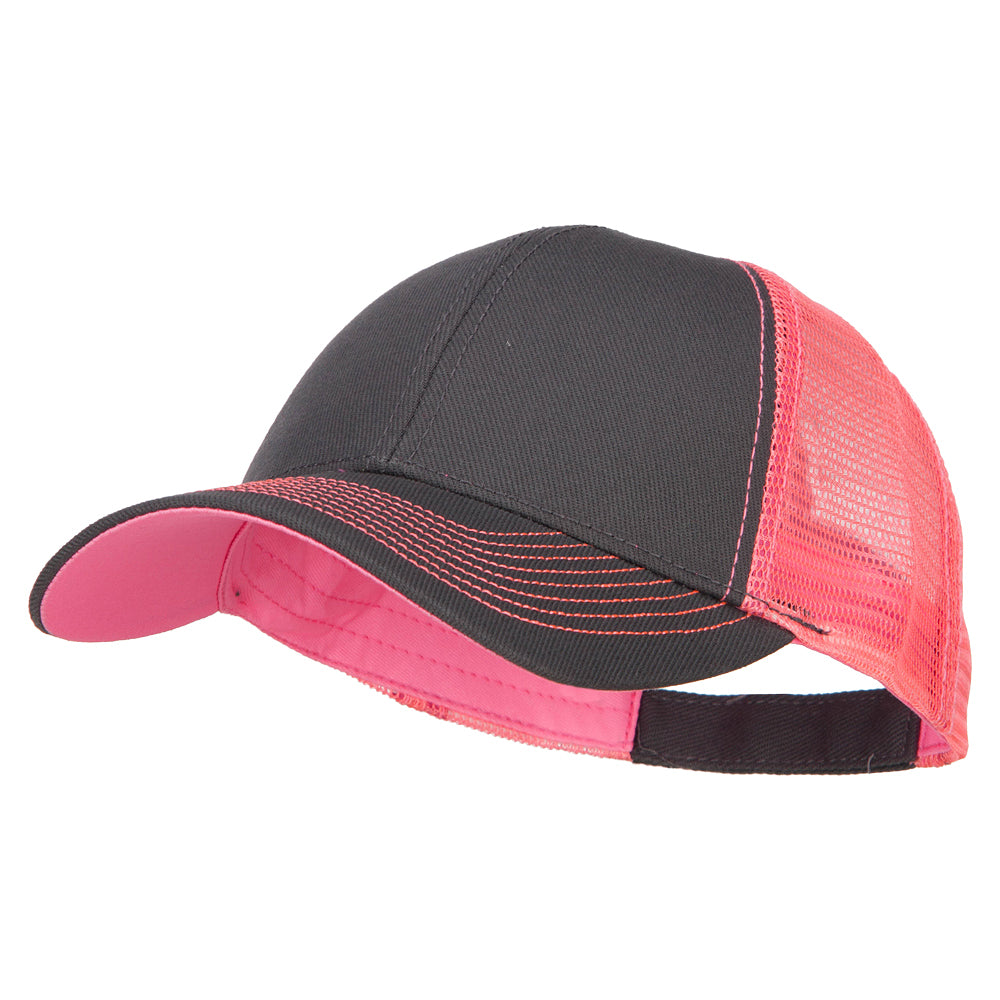 Heavy Cotton Twill Trucker with Neon Mesh Cap