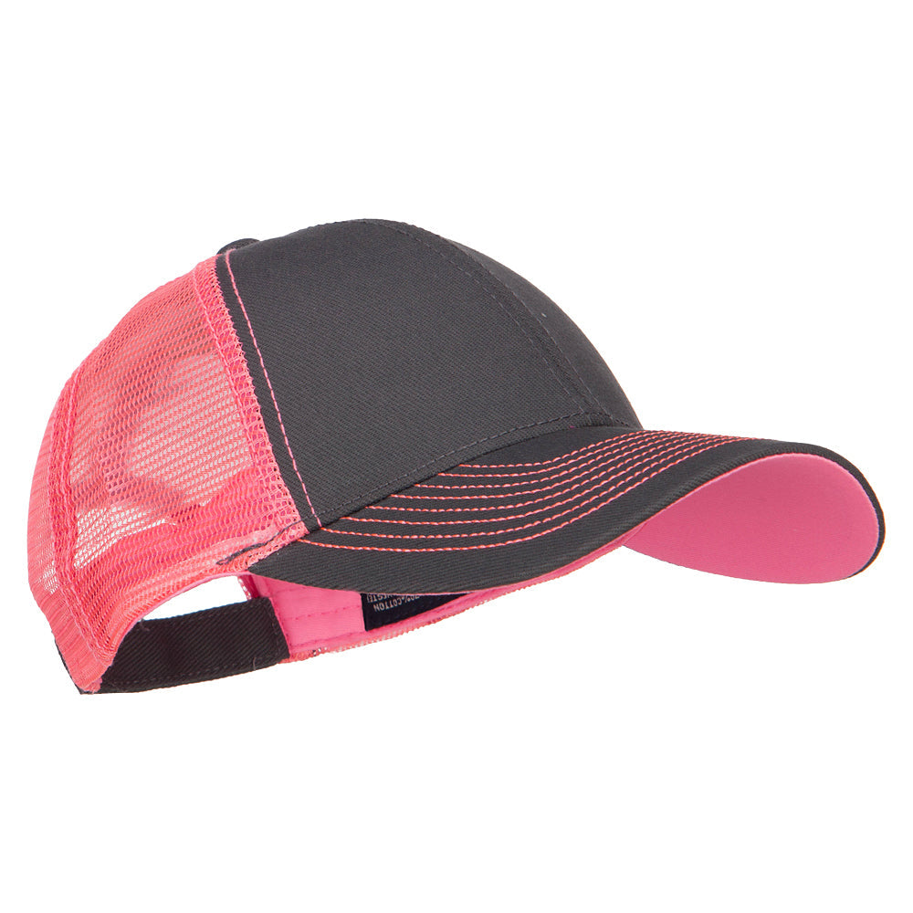 Heavy Cotton Twill Trucker with Neon Mesh Cap
