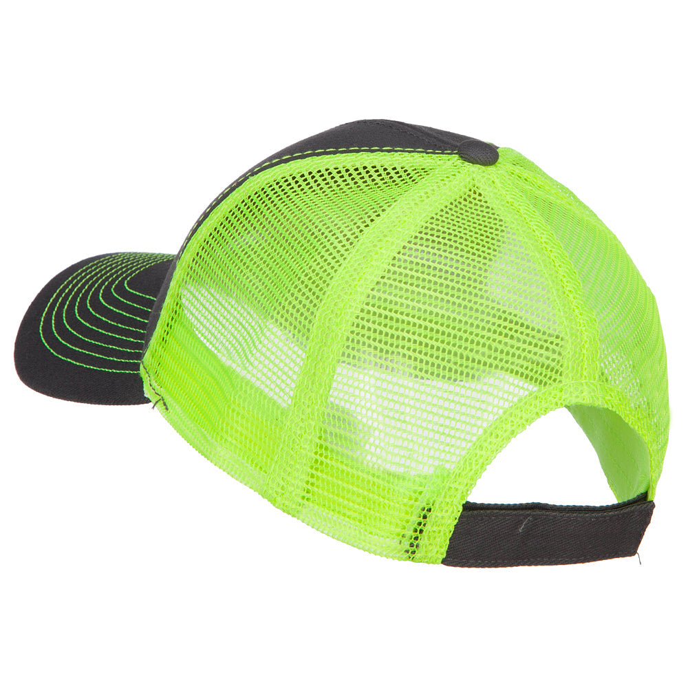 Heavy Cotton Twill Trucker with Neon Mesh Cap