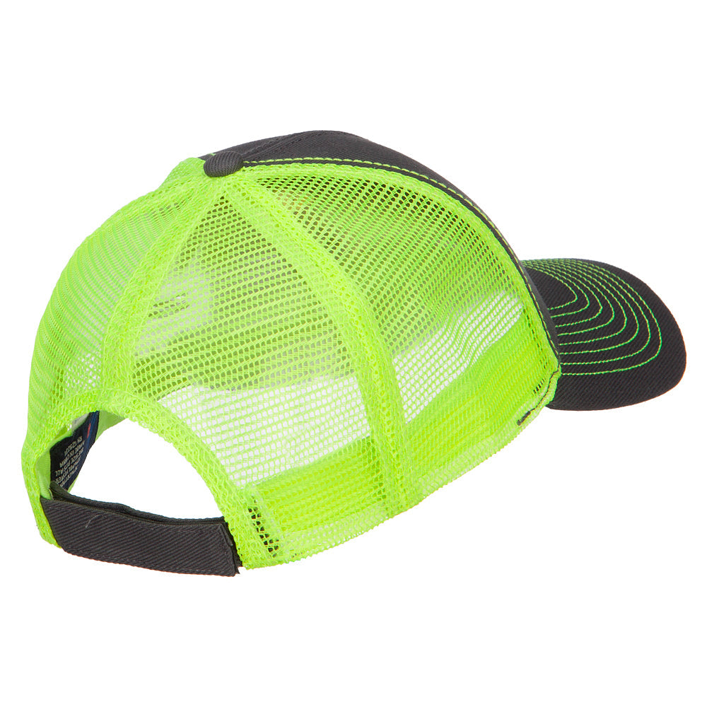 Heavy Cotton Twill Trucker with Neon Mesh Cap