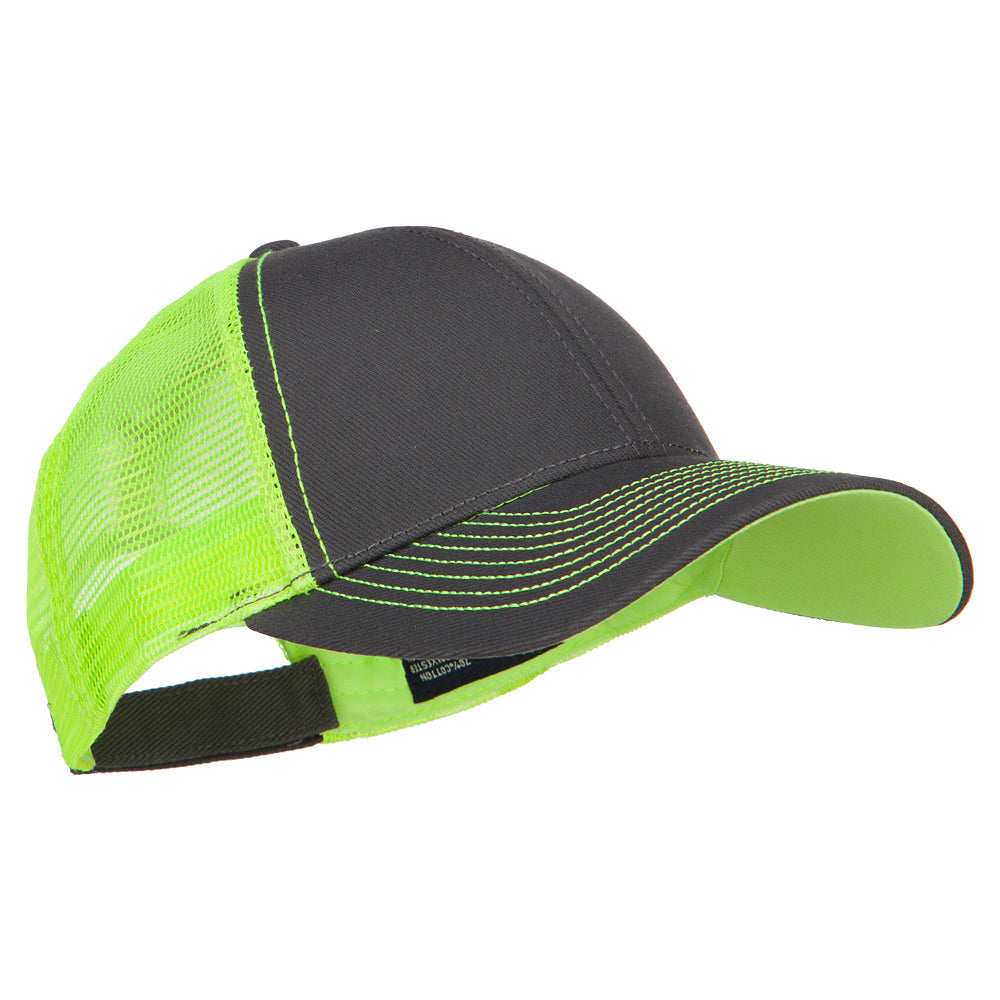 Heavy Cotton Twill Trucker with Neon Mesh Cap