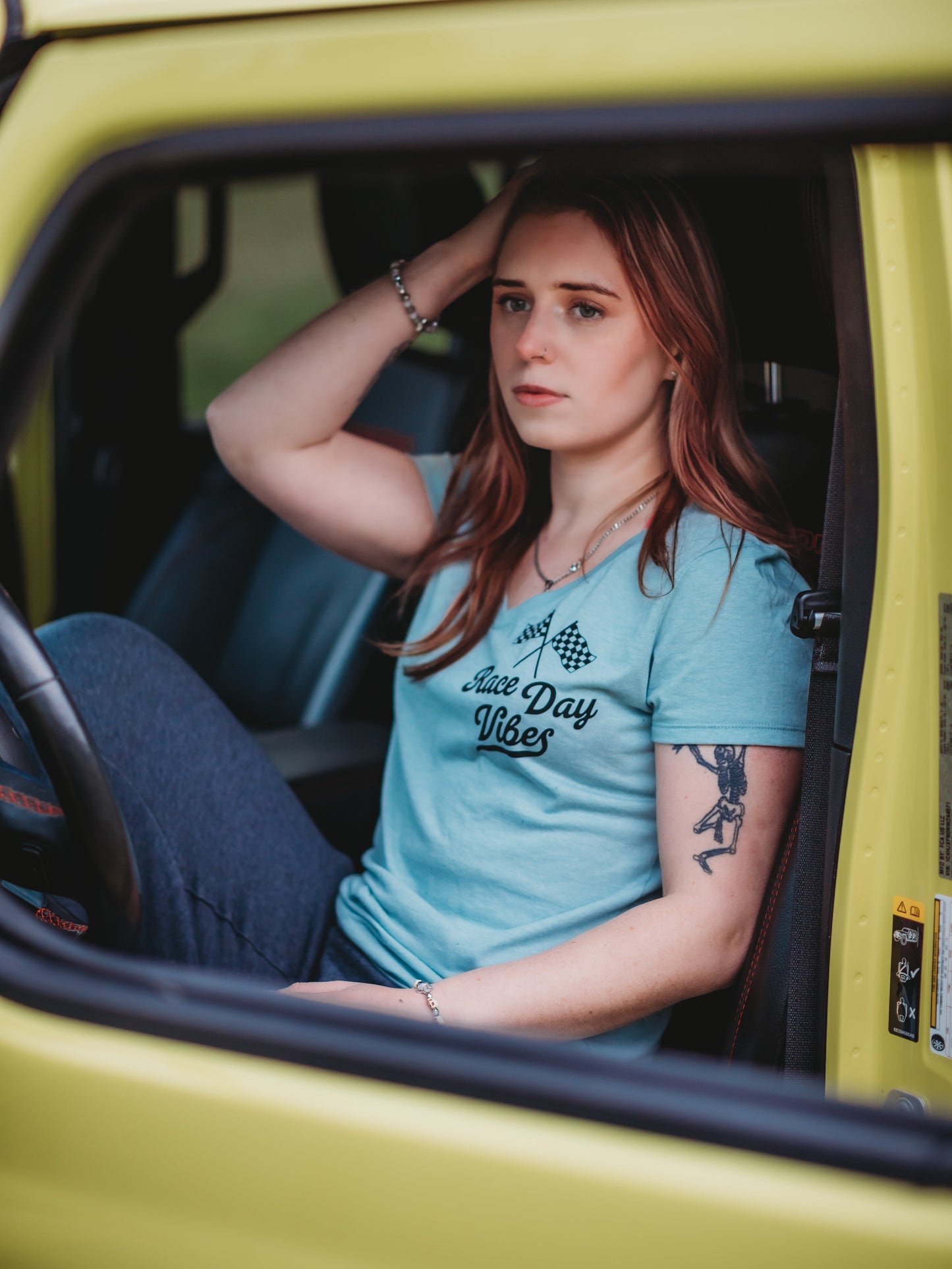 Race Day Vibes Ladies V Neck Tee