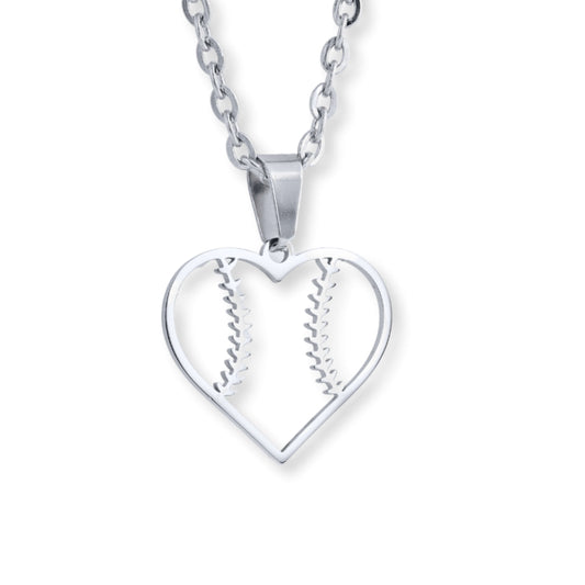 Heart Seams Softball Necklace