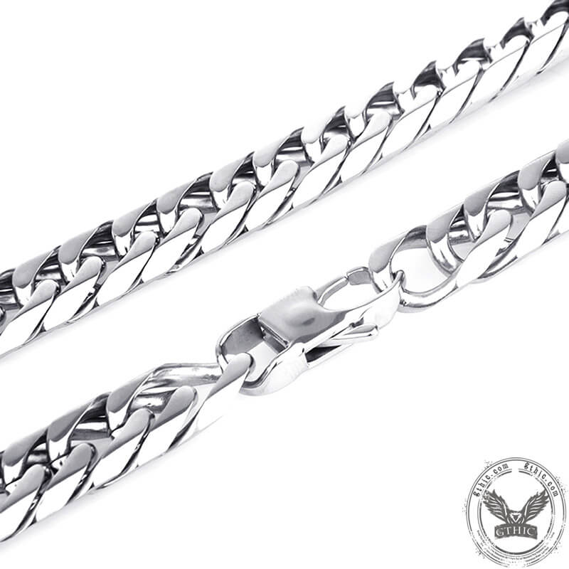 Heavy Polished Cuban Link Chain Stainless Steel Men's Necklace