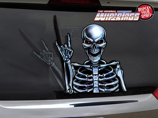 Heavy Metal Rock Skeleton WiperTags