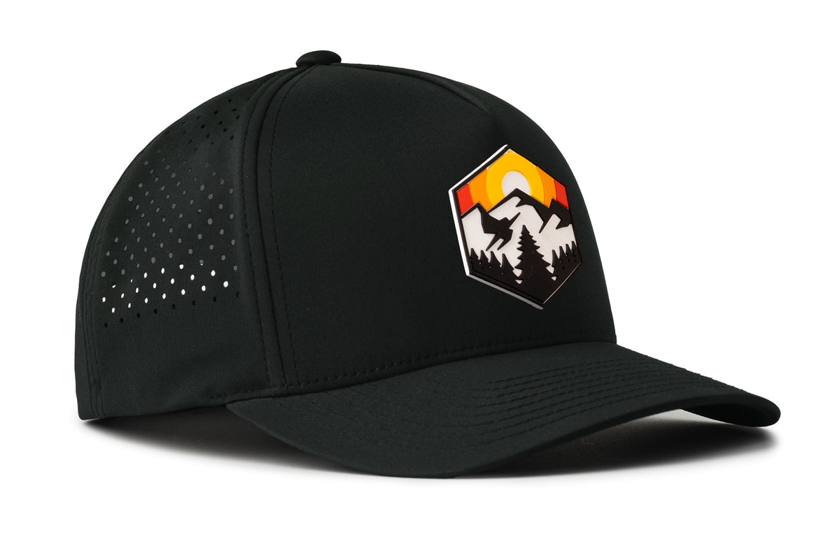 Hexagon Mountain Trees Performance 5-Panel Hat  |  Outdoors Flexfit Snapback