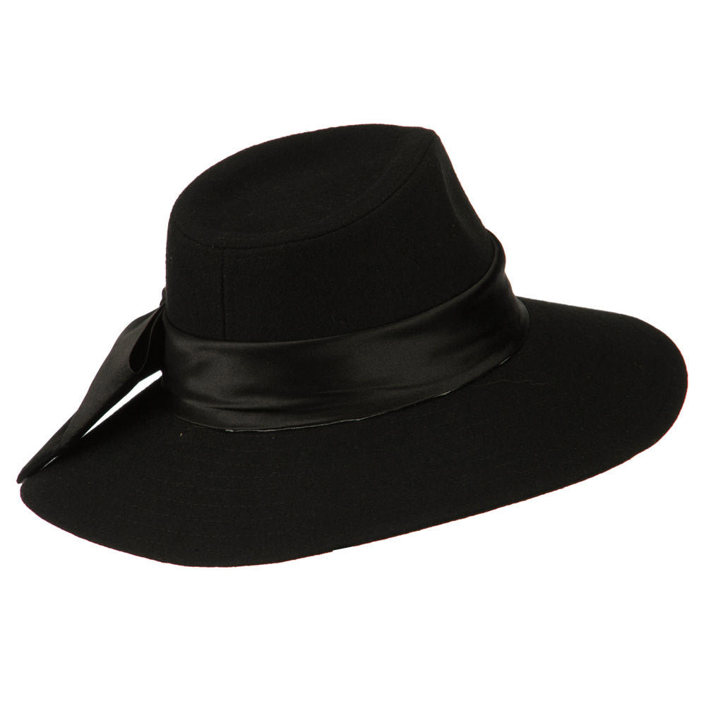 Wide Brim Dressy Hat with Flower Decoration