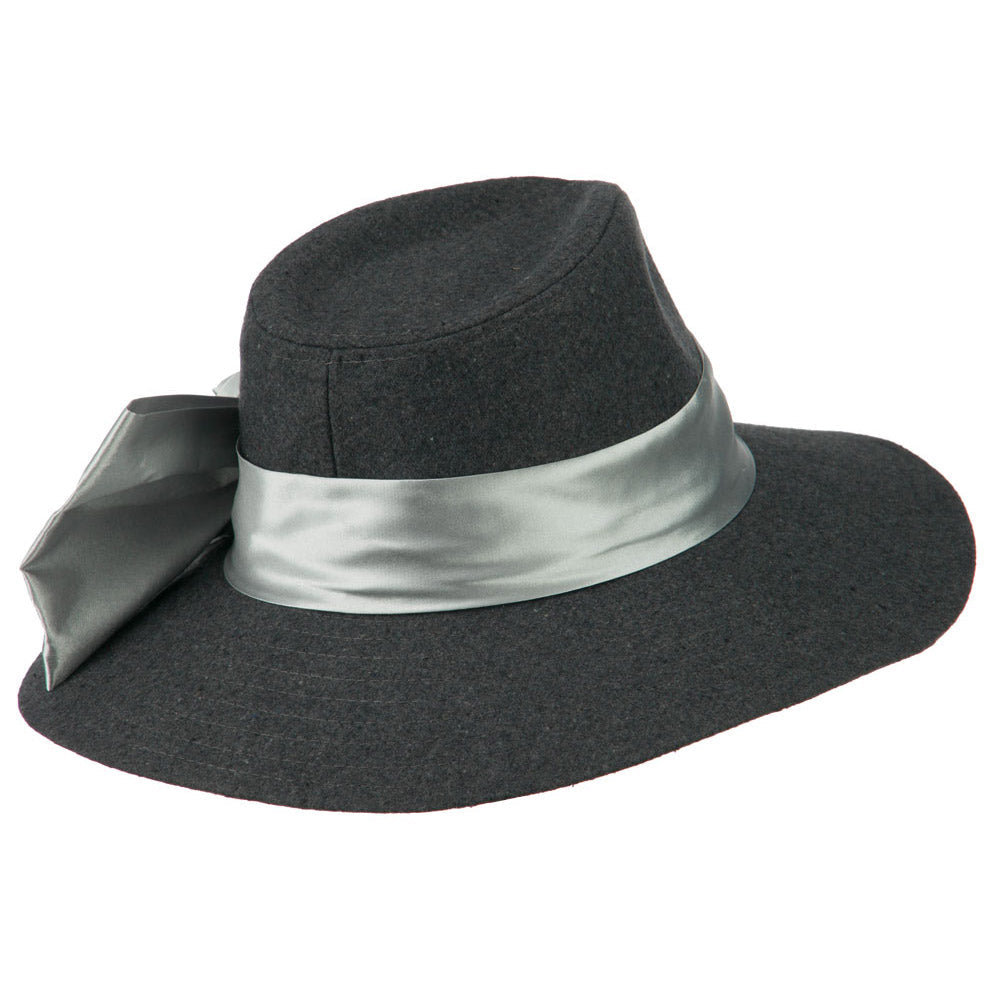 Wide Brim Dressy Hat with Flower Decoration