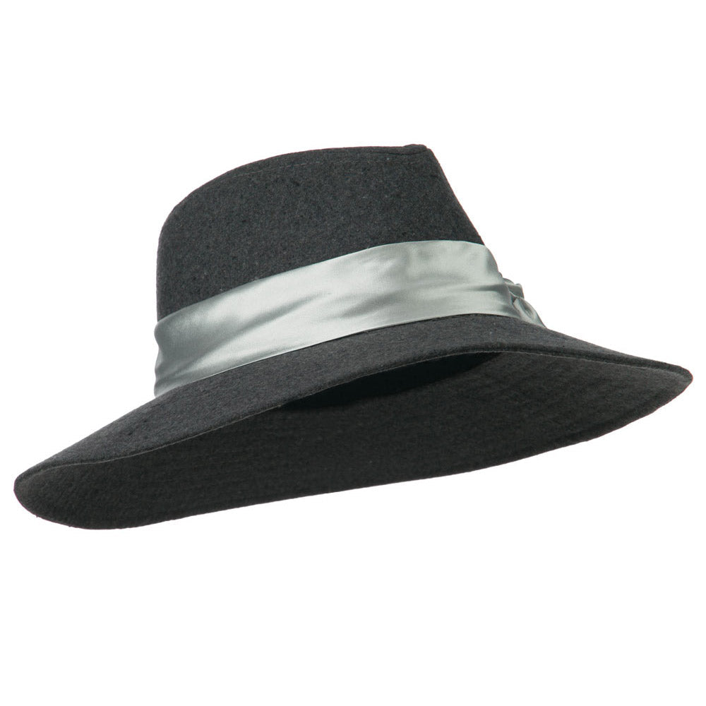 Wide Brim Dressy Hat with Flower Decoration