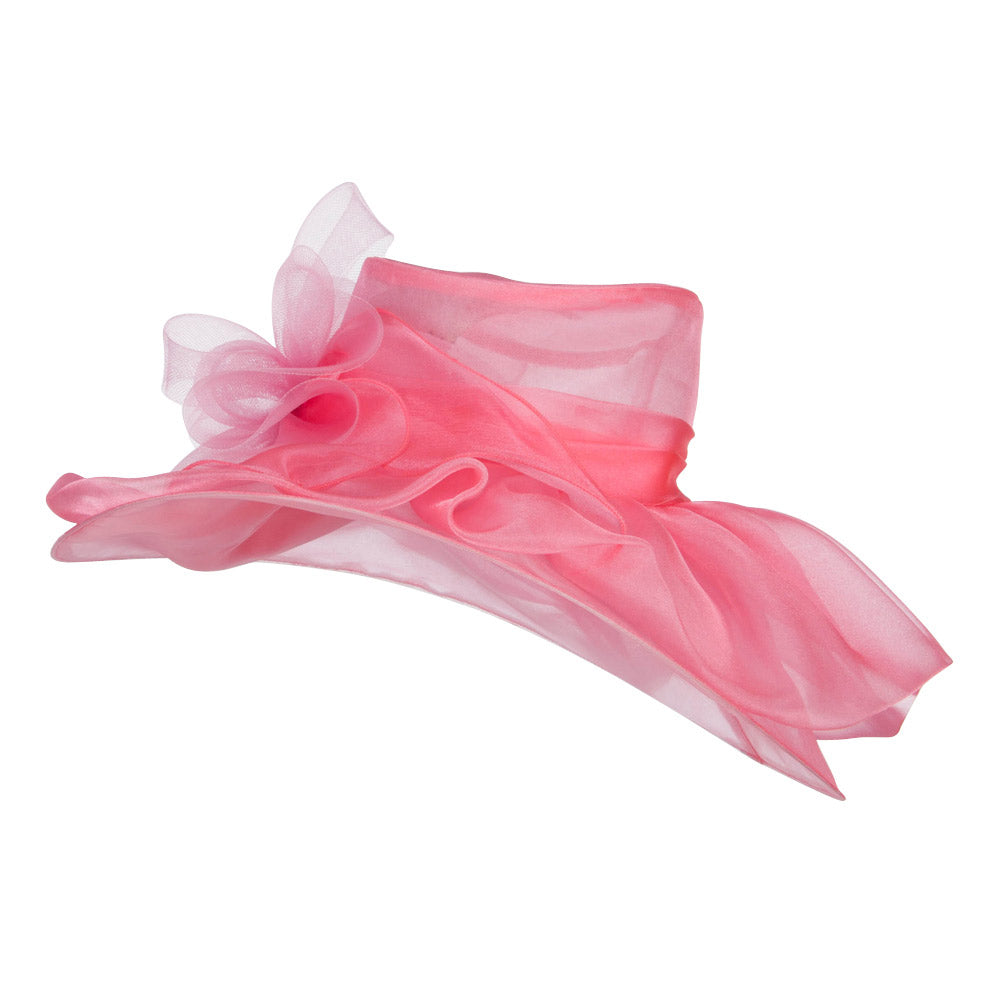 Horsehair Bow Layered Brim Organza Hat