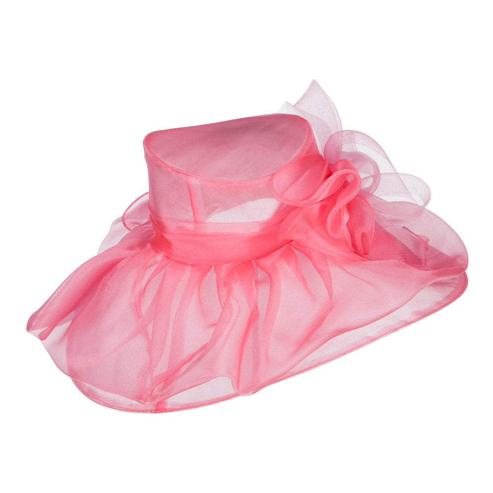 Horsehair Bow Layered Brim Organza Hat