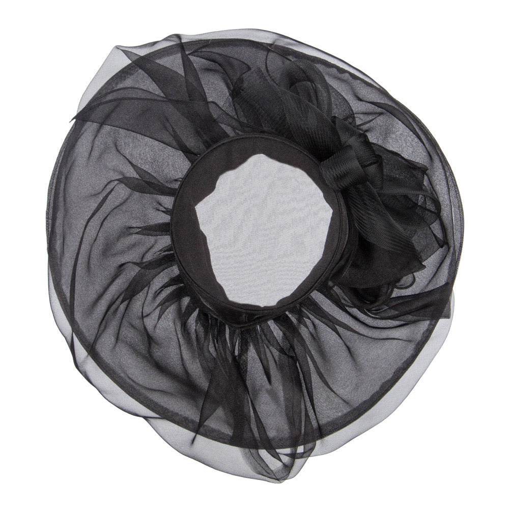 Horsehair Bow Layered Brim Organza Hat