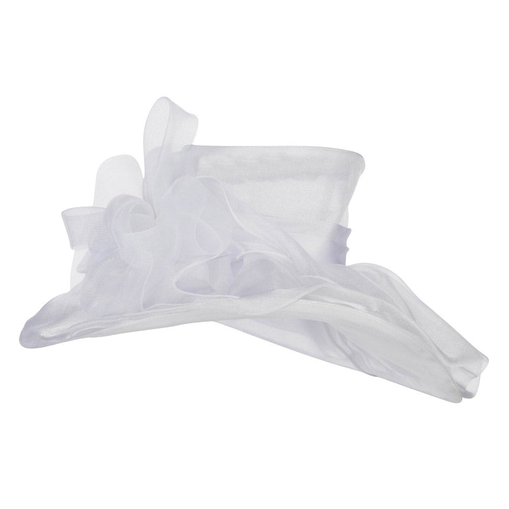 Horsehair Bow Layered Brim Organza Hat