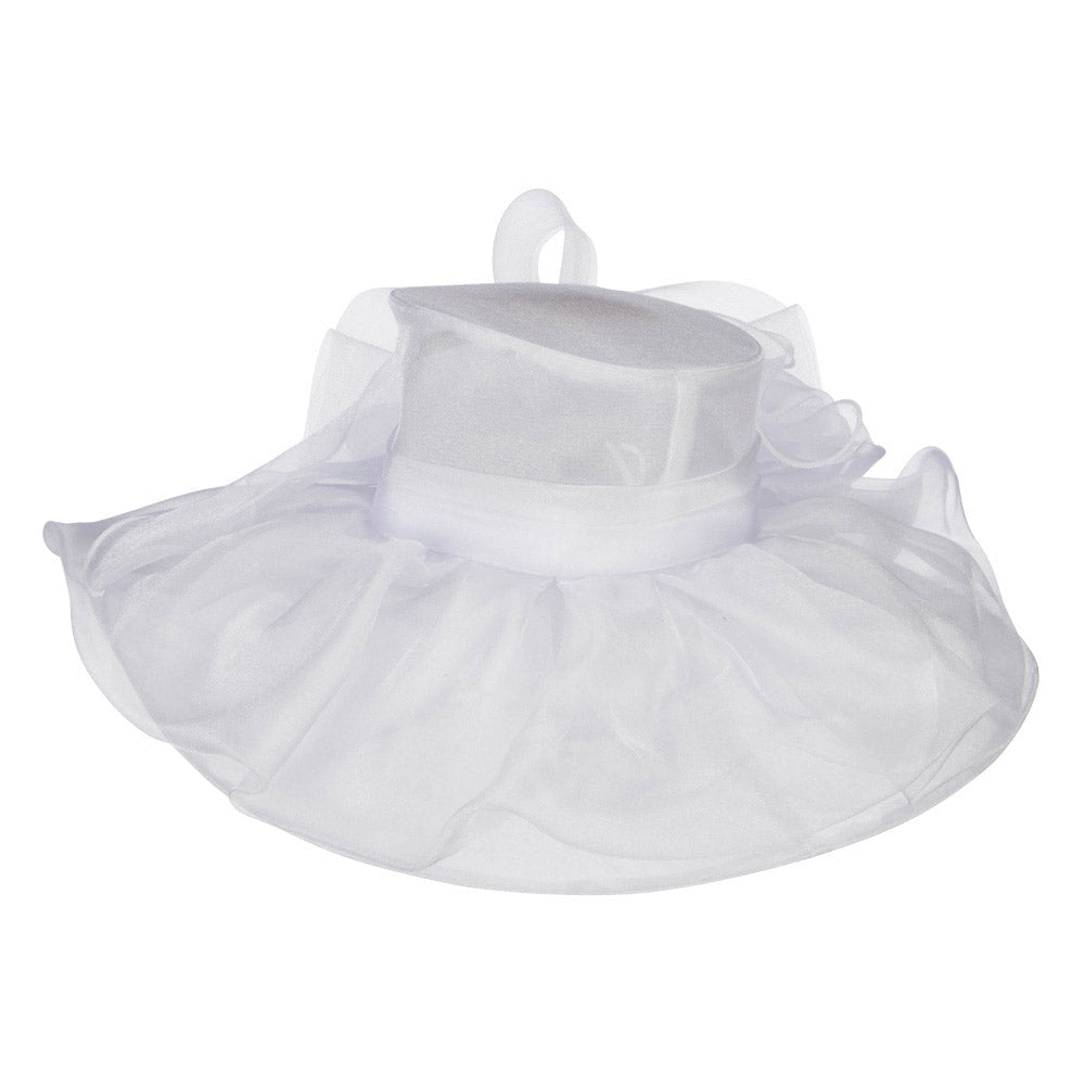 Horsehair Bow Layered Brim Organza Hat