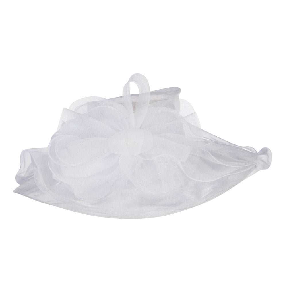Horsehair Bow Layered Brim Organza Hat